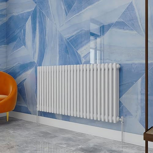 Simple Bathroom Cast Iron Radiator, White, 600X1190mm, 3 Column, Horizontal | Traditional household, Suitable for multi-room, Central Heating,Old Style