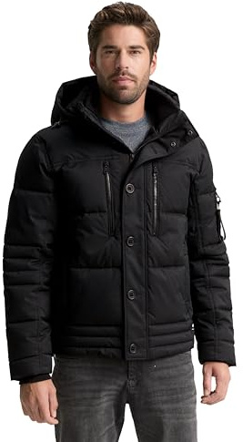 TOM TAILOR Herren 1046971 Pufferjacke mit abnehmbarer Kapuze