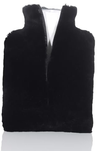 Harrys-Collection Wärmflaschen Überzug aus Lammfell, Größen:Einheitsgröße, Farben:schwarz