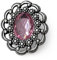 hübsche altsilber farbene mit Brosche zum Anstecken 50mm x 43mm (1 Stück) (rosa)