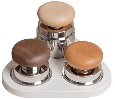 TIMEMORE Espresso Tamper Set 58.4mm with WDT Tool, Self-Leveling Tamper & Gravity Distributor for Professional Coffee Preparation - Wooden Grip
