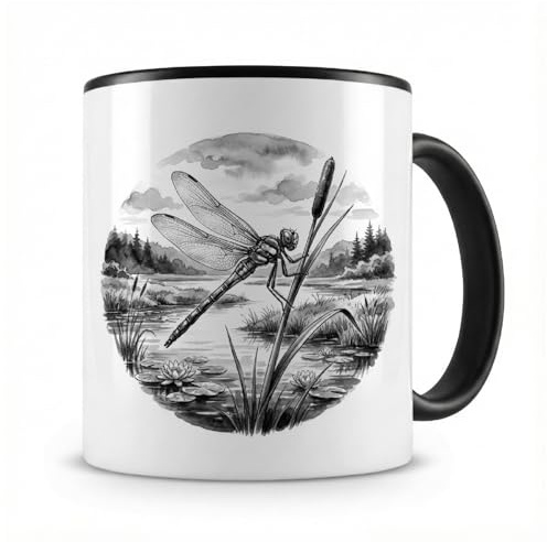 Samunshi® Libelle Tasse Libelle in der Wildnis Teetasse oder Kaffeetasse für Tierfreunde Tier Tassen zum Geburtstag Mug for Kaffee Tee