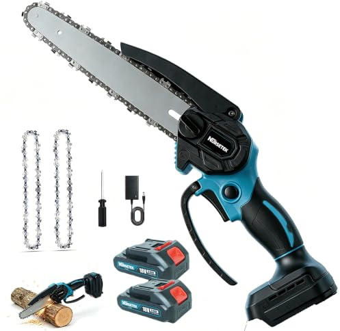 8 Zoll Bürstenlose Mini-Kettensäge, Kompatibel mit Makita 18V LXT Akkus, Akku-Kettensäge mit 2×3000mAh Akkus & Ladegerät, Leichte Einhand-Astsäge für Baumschnitt, Brennholz, Garten & DIY