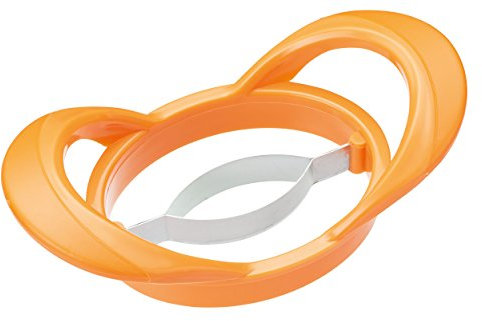 KitchenCraft Healthy Eating 2-in-1 Mango Cutter / Pitter - Orange, 5.7 x 10 x 20 cm