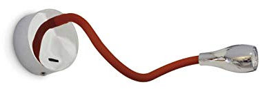 EXO Lighting - Wandleuchte ELFI mit Schalter und Strahler LED CREE 2 W inklusive Wandleuchte IP40 in Stahl Strahler LED Montiert auf Arm flexibel Silikon Rot
