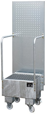 Fahrbare Auffangwanne mit Lochplattenwand Typ LPW LPW 60-1, feuerverzinkt