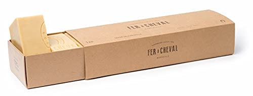 Fer à Cheval Seife Echte Savon de Marseille, pflanzlich, geschnittenes Seifenstück, 1 kg (Bereits in 6 Seifen geschnitten)