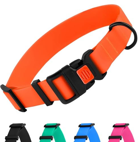 CollarDirect Collier Chien Imperméable Ajustable – Silicone & Plastique, Anti-Odeur, Facile à Nettoyer, Boucle Sécurité – pour Petits, Moyens et Grands Chiens