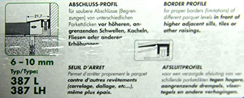 Abschlußprofil Silber eloxiert für Laminat 6-10 mm mit UP 21,7mm