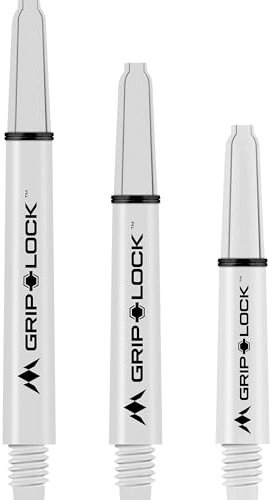 Mission Darts S1066 GripLock Durable Nylon Shafts | Short Dart Stems | White