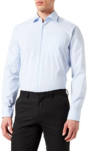 Seidensticker Herren Mens Regular Longsleeve Cotton Businesshemd, Hellblau(193640), 45 EU