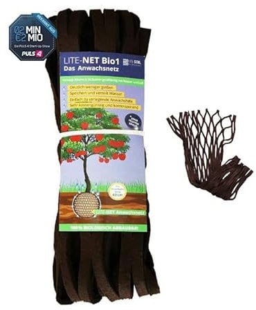 LITE-NET Bio1: Wasserspeichervlies für Pflanzen, 100% biologisch abbaubares Anwachsnetz für Bäume und Hochbeete (0,8 m²) - LITE-SOIL bekannt aus 2MIN2MIO