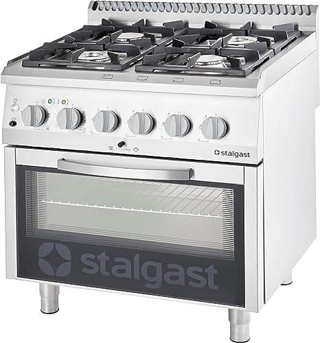 Fourneau à Gaz 4 Brûleurs (2x2.5 + 2x7) avec Four Électrique - G20 ou G30 - Stalgast