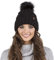 VIVISENCE Wintermütze Mit Bommel Damen Perfekte Passform Warmes Strickmütze Herbst Frauen Mütze Für Winter Aufgerolltem Design Für Extra Wärme Ideal Für Kalte Wintertage Modell, Schwarz,Einheitsgröße