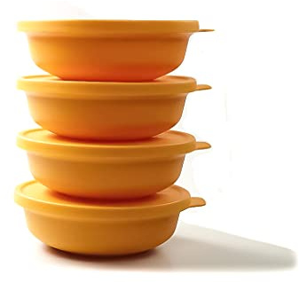 Tupperware Aloha 450ml gelb (4) Schüssel Servieren Servierschüssel Salatschüssel