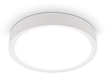 B.K.Licht - Deckenlampe mit neutralweißer Lichtfarbe, 12 Watt, 1200 Lumen, LED Deckenleuchte, LED Lampe, Wohnzimmerlampe, Schlafzimmerlampe, Küchenlampe, Deckenbeleuchtung, 25x5,2 cm, Matt-Weiß