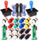 Fosiya 2 Spieler Arcade Game DIY Kits Ellipse Oval Happ Joystick Griff + 18x American Style Arcade Taster (Include 1P / 2P Start-Tasten)