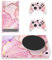 PlayVital Pegatina Completa para Xbox Series S - Vinilo Adhesivo Skin Cover para Consola y Mando, Resistente a Arañazos, Fácil de Aplicar y Retirar, Diseño Personalizado (Efecto de Mármol Dorado Rosa)