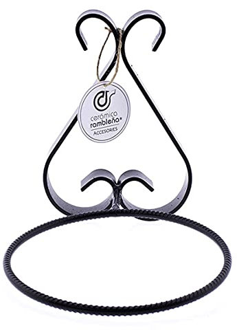 Jardinière en céramique pour balcon, jardinière en fer forgé, modèle F126, diamètre anneau de fixation 20 cm, 21,5 x 26 x 18 cm