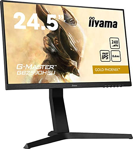 iiyama G-Master GB2590HSU-B1 24.5 Inch Fast (FLC) IPS LCD,Full HD 1920 x 1080, 240 Hz, 0.4 ms, FreeSync Premium, HDR400, 1 x HDMI, 1 x DisplayPort, 2 x USB, 2 x 2 W Speakers, HA Stand
