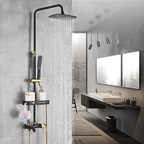 Rubinetto per bagno Vasca da bagno Rubinetto per doccia a pioggia Vasca da bagno a parete Miscelatore per doccia Miscelatore per bidet Miscelatore per doccia Miscelatore nero opaco oro-Nero opaco A