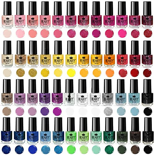 Envie de Color Komplettes Nagellack-Set 48 moderne Farben + 2 Sets Nail Art Aufkleber + 2 Präsentationsboxen