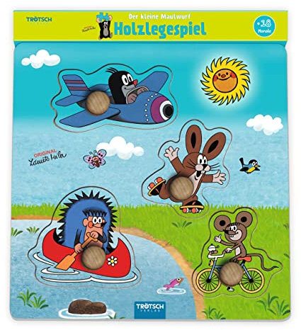 Trötsch Der kleine Maulwurf Holzlegespiel Fahrzeuge: Holzspiel Puzzle