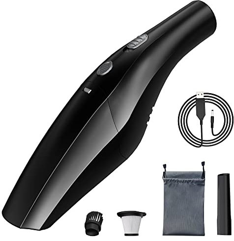 Aspiratore Macchina, Aspirabriciole Ricaricabile Con Filtro HEPA, Kit di Pulizia Degli Accessori Aspiratore Auto Senza Fili, Aspirapolvere Portatili La Decorazione Degli Interni Dell'Auto, Home Office