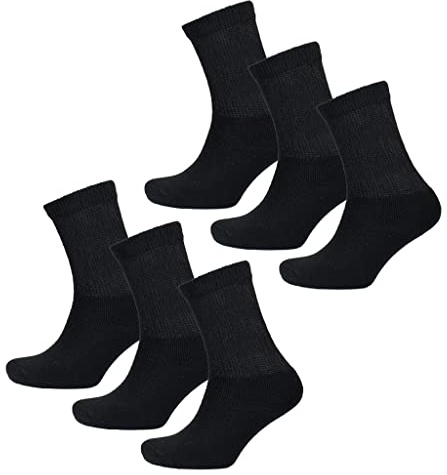 KAV 6 Pairs Non-Elastic Diabetic Ladies Socks for Swollen Legs - Easy Grip Loose Soft Top Rich Cotton Sock for Women Foot Care - UK Size 4-7 and EU 37-41