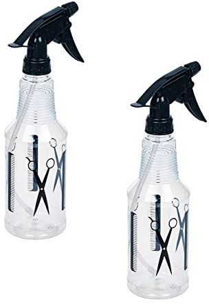 Invero Set of 2 Water Mist Spray Empty Bottle 500ml - Leak Proof Reusable Durable Trigger Sprayer - Ideal Hairdressing Tool for Salons, Barbers or Home Hair Cutting