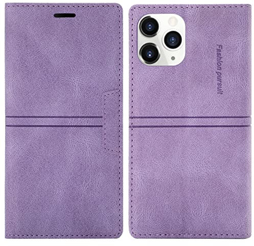 OKZone Cover per iPhone 11 PRO, Custodia Flip Pelle Portafoglio Magnetica Libro con Slot Schede, Slim Silicone TPU Bumper Wallet Supporto Case, Antiurto Cover per iPhone 11 PRO (5,8 Pollici) (Viola)