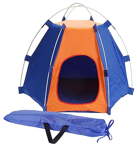 Rianpesn Outdoor-Hundezelt - Hunde-Campingzelt aus Polyester für den Außenbereich,Wasserdichtes Campingzubehör, unterstützendes, faltbares Haustierhaus, tragbar für Pavillon, Outdoor, Haus, Garten