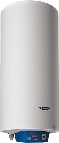 Ariston, Fleck Bon - Termo Eléctrico 50 Litros, Calentador de Agua Eléctrico Horizontal/Vertical Seguro y Eficiente 35.3x38x85.5cm, Calentadores para Instalación en España - Eficiencia B, Rango (A+/F)
