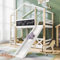 Sweiko Lit superposé 90 x 200 cm,Cadre de lit en Bois adapté aux Enfants pour Enfants avec Toboggan et échelle, lit loft pour Enfants 2X sommier à Lattes,White