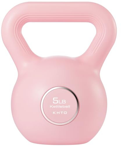 KHTO Kettlebells Fitness Exercise-Pink Strength Training Kettlebell Sets,Dumbbell Weights for Home Gym Equipment(5LB)