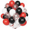 Ballons Rouge Noir Blanc, 60 Pcs 12 Pouces Ballons Fête Rouge Noir Blanc Mat avec Ballons Latex Hélium Confettis Rouges et Noirs pour Décoration Fête Thème Poker Anniversaire Mariage Baby Shower