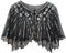 VILOREE Damen Umschlagtücher Stola für Abendkleid 1920s Retro Schal Hochzeit Party Braut Schal Gatsby Kostüm Accessoires Schwarz & Silber (58)