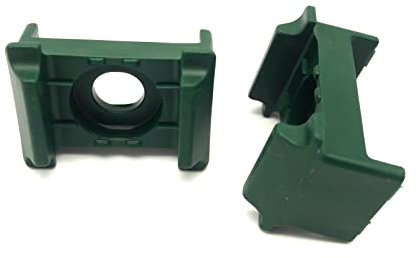 Auflage Dämpfer Pfosten Zaunpfosten Befestigung Doppelstabmattenzaun Zaun Halterung Auflagebock mit Überstand aus Kunststoff in Grün 50x