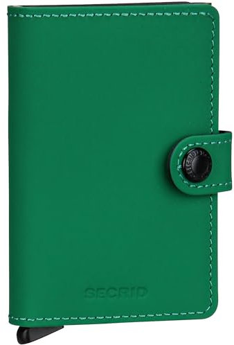 Secrid Miniwallet Bright Green aus Leder, in der Farbe Grün, für 4 Karten mit oder 6 Karten ohne Prägung, Maße: 10,2 x 6,5 x 2,1 cm, MM-Bright Green