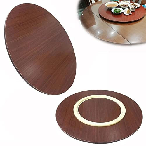 Plato Giratorio De Madera Grande De 120 Cm Mesa De Comedor Redonda Bandeja Giratoria Plato De Servicio Pesado De 100 Cm Bandeja Giratoria De Madera Placa Giratoria De Mesa (Color: Mahogany Color,S