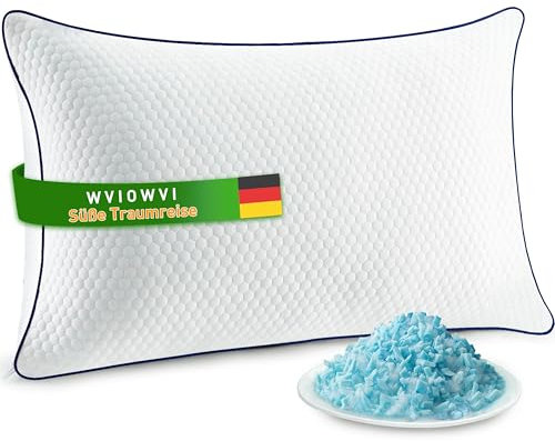 WVIOWVI Memory Foam Kissen, Kühlendes Kopfkissen, Kopfkissen 50x70, Flaches Seitenschläferkissen - Nackenkissen Anpassbar Schlafkissen Hypoallergenes Bettkissen Ideal für Allergiker