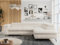 MKS MEBLE Ecksofa Cord Sofa Beige, Wohnlandschaft L-Form mit Schlaffunktion und Bettkasten, Schlafsofa mit Bettkasten, Sofa mit Einstellbare Kopfstützen, Peter L - Beige Cord - Rechts Beige