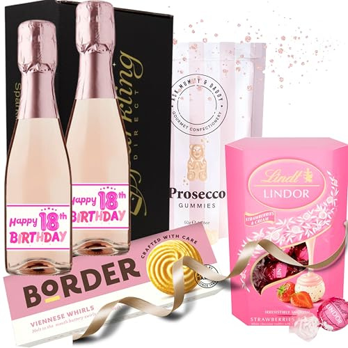 18th Birthday Gifts For Women, Happy 18th Birthday Hamper For Her, 18 Year Old Lady Birthday Gifts, Prosecco Gift Box For Mum Best Friend Sister Wife Turning 18, 18th Birthday Presents For Wine Lovers