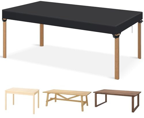 GARPROVM Gartentisch Abdeckung Winterfest, 150x90x15cm Tischplatte Abdeckung Outdoor Tischplattehülle, Schutzhülle für Gartentisch Terrassentisch 420D Oxford Gewebe Wasserdicht Gartenmöbel Plane