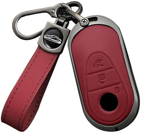 Ysbxitu Étui de clé de voiture compatible avec Mercedes - En cuir - Avec porte-clés - Convient pour Benz Classe C W206 Classe S W223 S300 S350, 3 boutons sans clé - Design fin