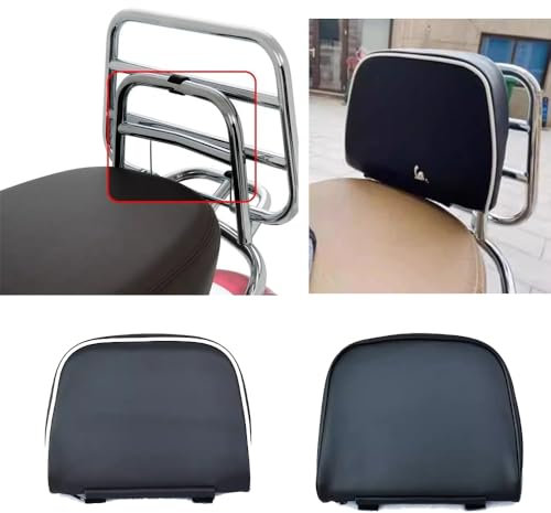 Motorrad Rücksitzkissen Beifahrer-Rückenlehnenpolster Kompatibel mit Vespa GTS GTV 300 GTS300 Primavera Sprint 150 GTS300 Motorrad Sissy Bar Gepäckträger Rückenlehne Pad (Weiß)