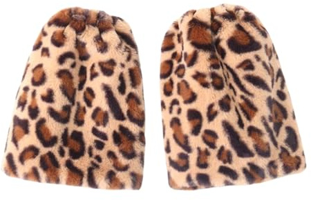 HINAYOSAN Beinstulpen für Damen und Mädchen, Vintage-Leopardenmuster, Plüsch, pelzige Beinstulpen für Frauen, flauschige Stiefelüberzüge, Beingamaschen, Wadensocken, Wintermodezubehör, ccc617, A
