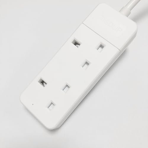 2 Way Extension Lead, 1.8 Metre Cable Length, White, Rewirable Extension Socket, 13Amp, 250V