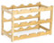woodluv 3-Tier Bamboo Wine Rack, Wine Holder, Compact Wine Storage Stand, Bamboo Wine Organizer for Kitchen, Bar, or Countertop, Stylish Wine Holder with Easy Assembly