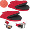 1 Pair Short Oven Mitts, High Heat Resistant 500℉ Silicone Kitchen Gloves,Machine Washable Non-Slip Mini Oven Mitts for Grip Surfaces Hanging Loop Baking Grilling Cooking Barbecue Microwave(Red)